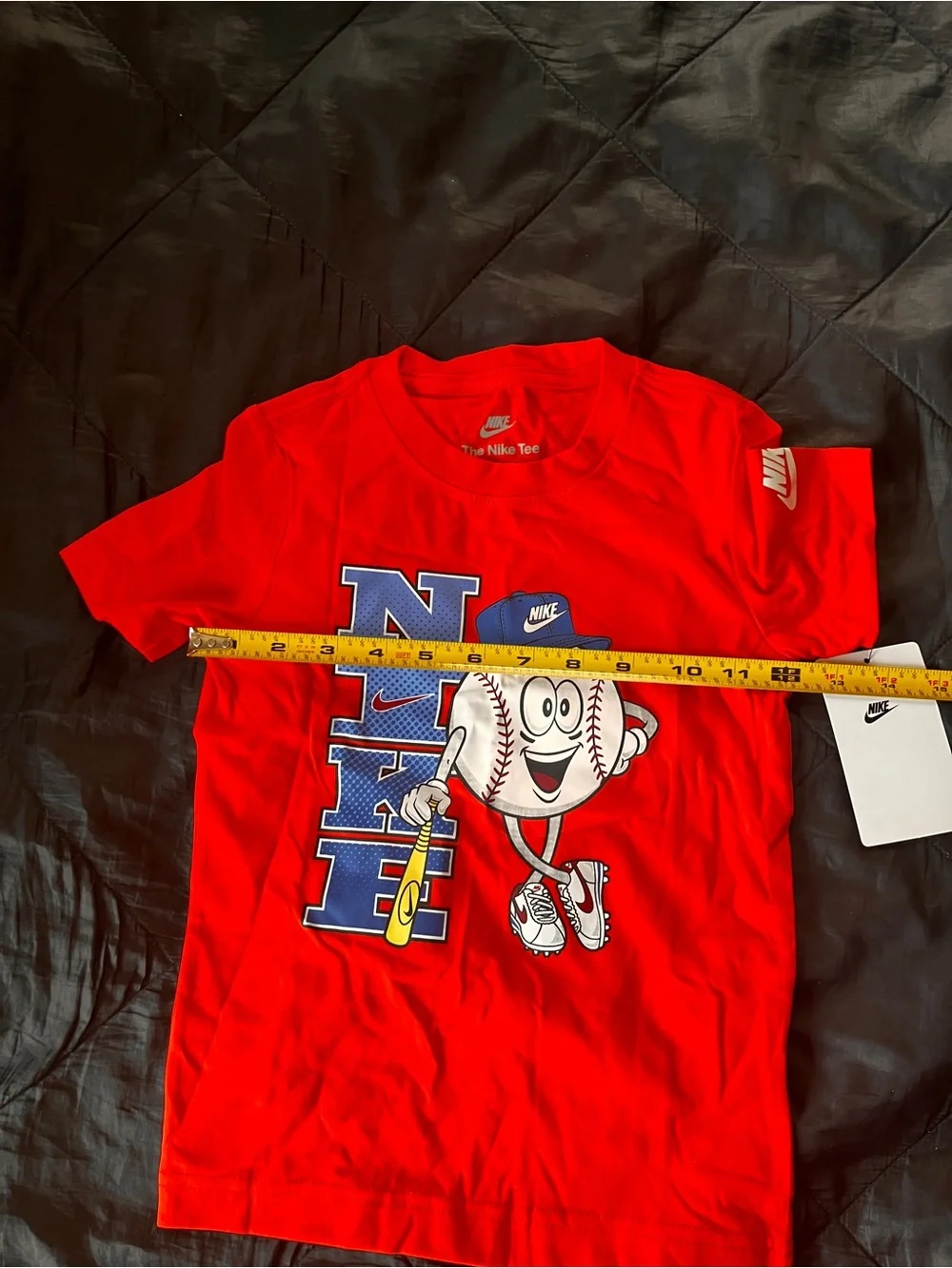 Nike Red Kids' Baseball Graphic Tee with Blue Lettering NWT